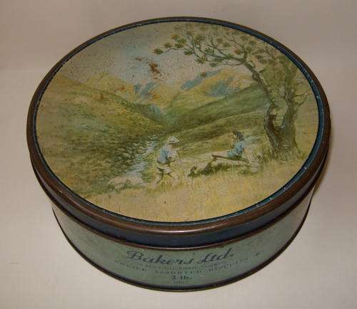 VINTAGE BAKERS CHOICE ASSORTED BISCUITS TIN c1940's