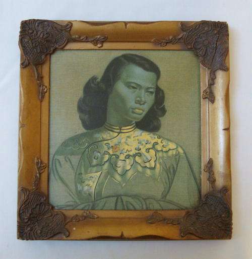 VINTAGE TRETCHIKOFF "THE CHINESE GIRL" FRAMED PRINT c1950's