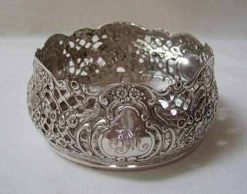 VINTAGE GERMAN SILVER WINE COASTER c1956