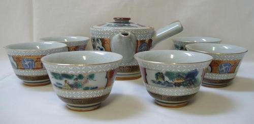 VINTAGE KOREAN CELADON TEA SET c1950's