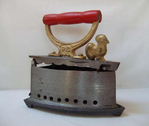 ANTIQUE STYLE PEACOCK CAST IRON CHARCOAL IRON