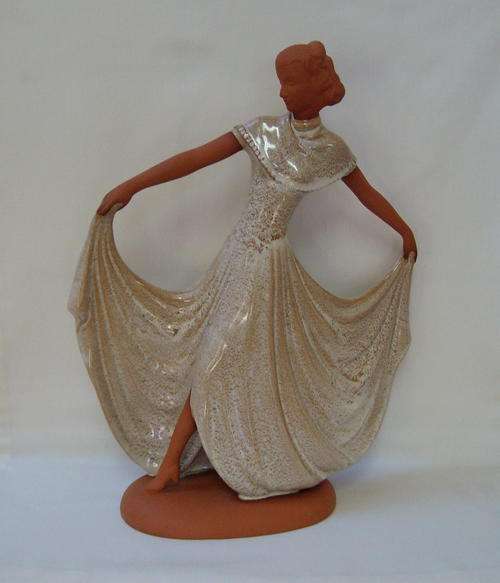 ART DECO GOLDSCHEIDER 'SUZETTE' DANCING LADY FIGURINE c1940's