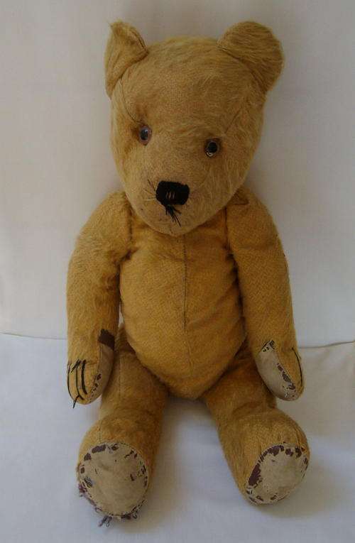 VINTAGE 'CHILTERN' GOLDEN MOHAIR TEDDY BEAR