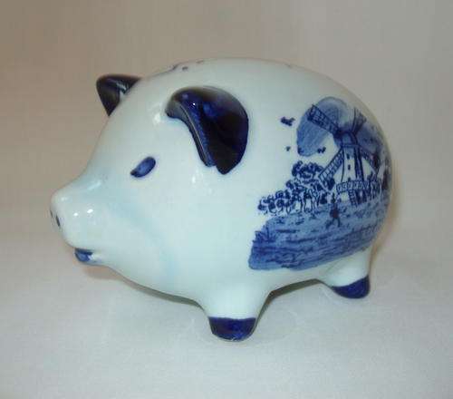 DELFT BLUE STYLE PIGGY BANK