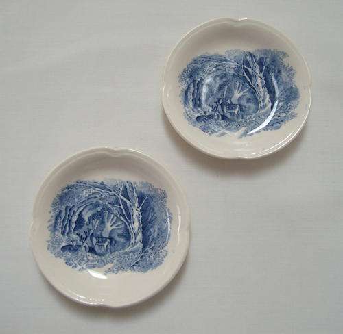 TWO VINTAGE JOHNSON BROTHERS 'HADDON HALL' BUTTER PATS c1950's