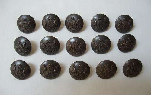 SET OF FIFTEEN VINTAGE SADF LARGE COAT BUTTONS