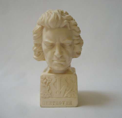 VINTAGE SANTINI FAUX MARBLE BEETHOVEN BUST