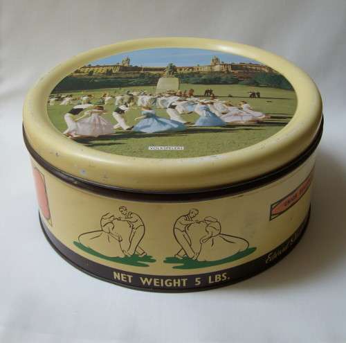 VINTAGE AFRICANA BI-LINGUAL EDWARD SHARP UNION BUILDINGS ~ 'VOLKSPELERS' 5 LBS CAKE TIN