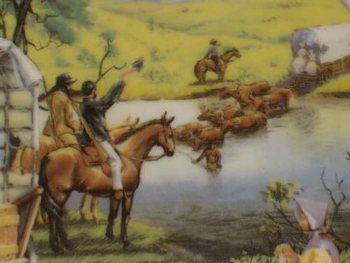 VINTAGE CONSTANTIA 'DIE GROOT TREK 150ste HERDENKING 1838-1988 GEDENKBORD' 23cm COMMEMORATIVE PLATE