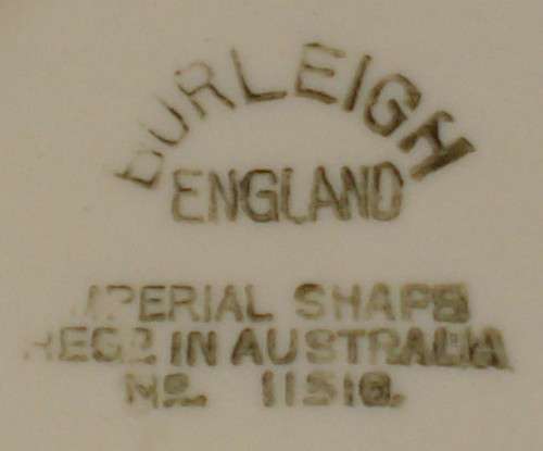 VINTAGE ART DECO BURLEIGH WARE IMPERIAL SHAPE BUTTERFLY PATTERN TRIO c1930s