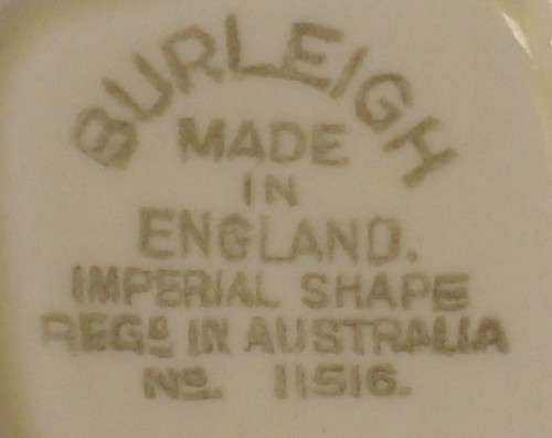 VINTAGE ART DECO BURLEIGH WARE IMPERIAL SHAPE BUTTERFLY PATTERN TRIO c1930s