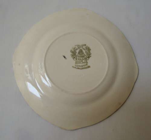 VINTAGE ART DECO BURLEIGH WARE IMPERIAL SHAPE BUTTERFLY PATTERN TRIO c1930s