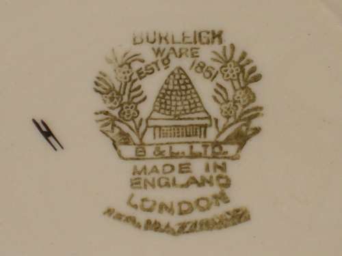 VINTAGE ART DECO BURLEIGH WARE IMPERIAL SHAPE BUTTERFLY PATTERN TRIO c1930s