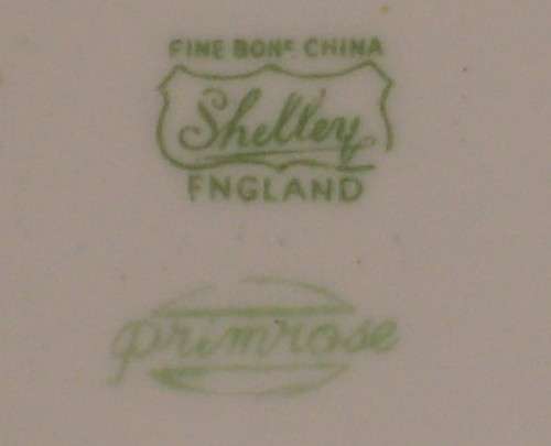 VINTAGE SHELLEY 'PRIMROSE' PATTERN 12586 COFFEE DUO c1945-1966 ~ Cup cracked!