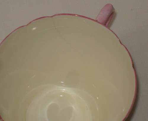 VINTAGE SHELLEY 'PRIMROSE' PATTERN 12586 COFFEE DUO c1945-1966 ~ Cup cracked!