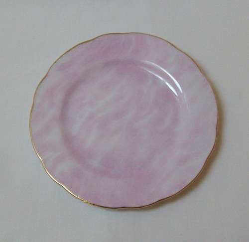 VINTAGE LUSTREWARE PINK HARLEQUIN TEA TRIO c1950s
