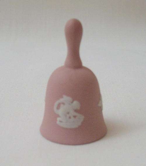 WEDGWOOD PINK JASPERWARE MINIATURE BELL