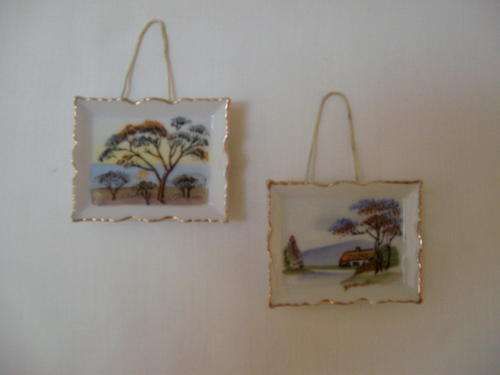 ROYAL VERMONT PORCELAIN DOLL HOUSE MINIATURE PAINTINGS