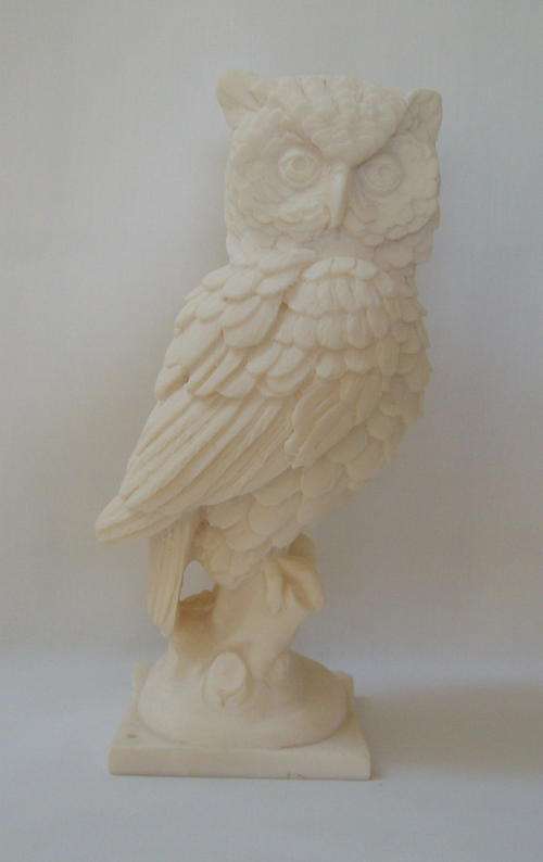LE RON STONELITE OWL FIGURINE