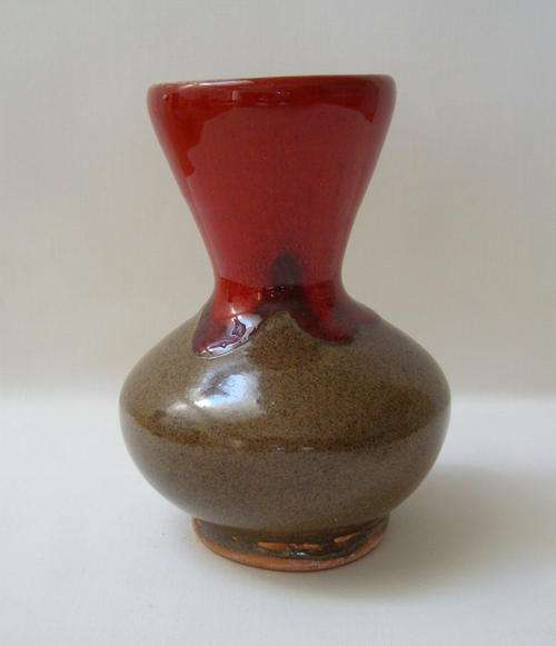 S A ART POTTERY GLAZED TERRACOTTA VASE c1970's