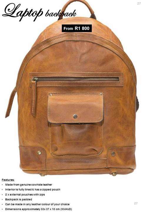 AFRIBULL laptop  backpack - custom-made - 100% genuine leather