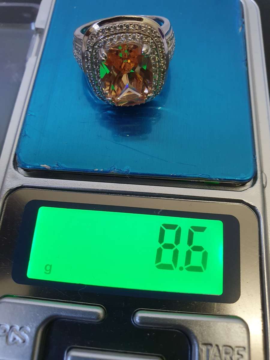 HALLMARKED 925 Sterling Silver Ring Morganite Stone.