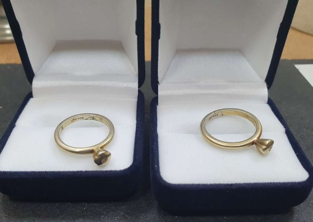 2 x DonnaMia HALLMARKED  925 Sterling Silver DESIGNER Ring.