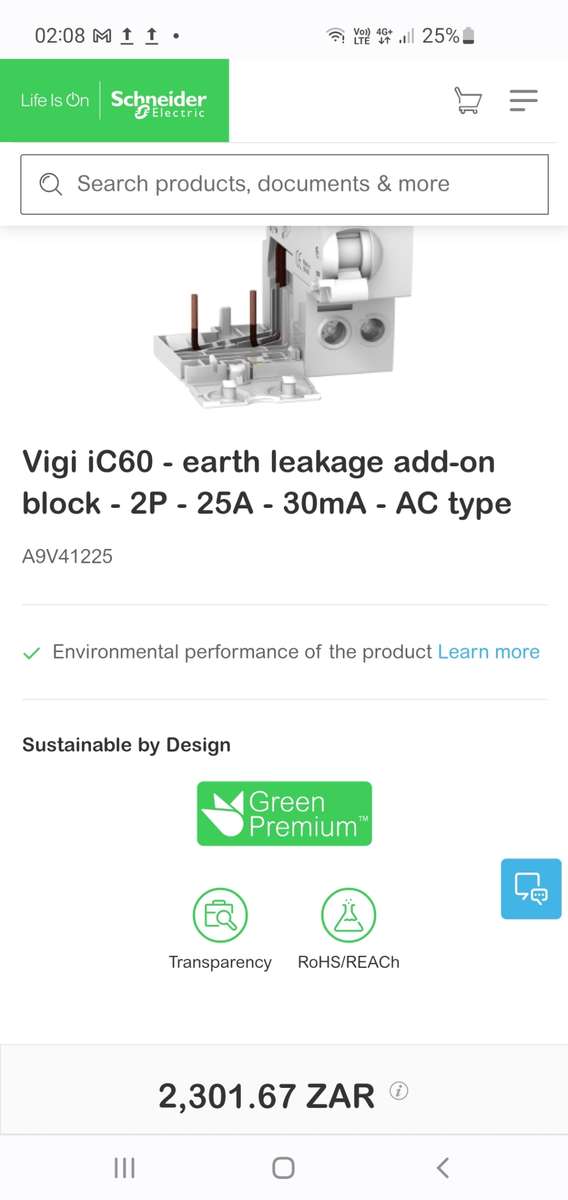 BRAND NEW  SCHNEIDER Acti9 SERIES  VIGI-IC60 EARTH LEAKAGE SWITCH.