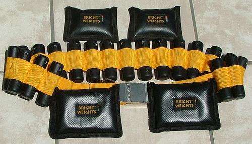 BRIGHT WEIGHT BELT, WITH BAG WEIGHTS (BRAND NEW)