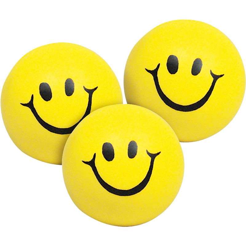 EMOJI / CLASSIC HIPPIE SMILEY / SET OF 3 / Squeezy Foam Ball