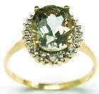 SOLID 9K GOLD RING WITH GENUINE DIAMONDS AND NATURAL PERIDOT