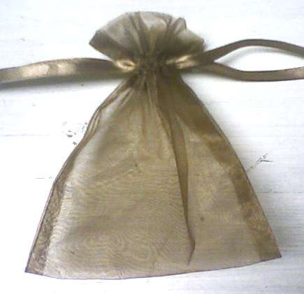 Organza bags - chocolate brown