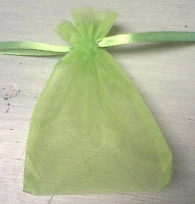 Organza bags - lime green