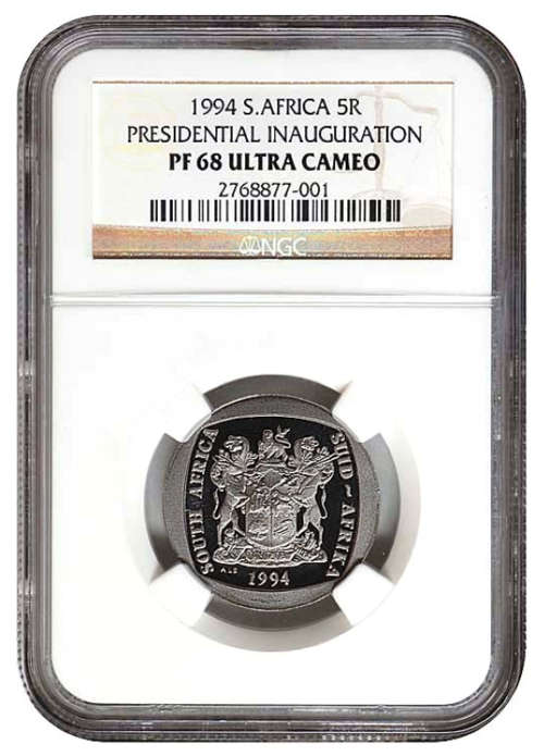 RSA 1994 Presidential Inauguration R5 PF68 Ultra Cameo - Brand New From NGC!!!