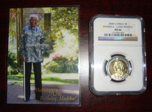 2008 Mandela R5 Laser Frosted and Graded By NGC MS66