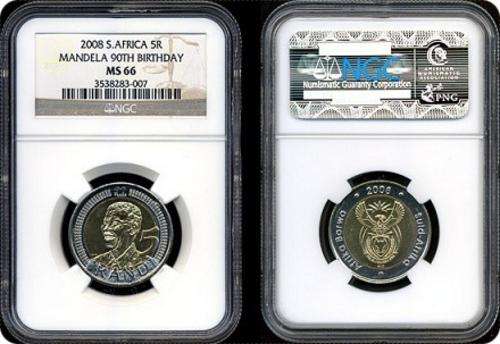Mandela 2008 birthday coins graded MS66 by the NGC!!!