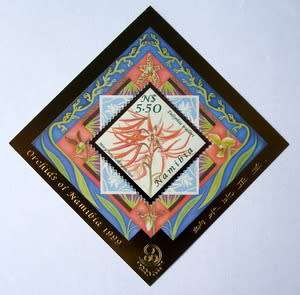 NAMIBIA Miniature Sheet - Orchids 1999