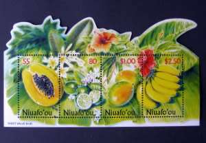 NIUAFO'OU Miniature Sheet - Tropical Fruit 2001