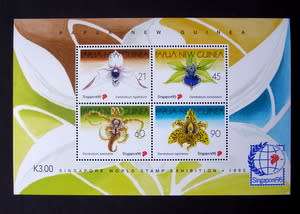 PAPUA NEW GUINEA Miniature Sheet - Orchids 1995