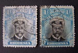 BRITISH SOUTH AFRICA COMPANY - 1/- Admirals 1913-22