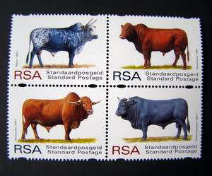 SOUTH AFRICA Mint Block - Cattle 1997