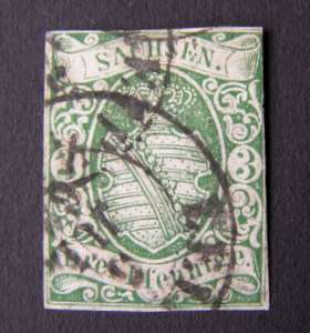 SAXONY - 3 Pf. Green 1851 **R1800-R4500**!!!! Rare!!!
