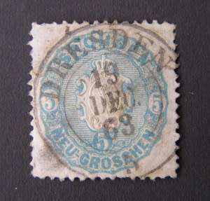 SAXONY - 5 Ngr. Turquoise 1863