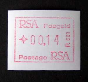 SOUTH AFRICA Mint Frama Label 1986