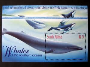 SOUTH AFRICA Mint Miniature Sheet -Whales of the Southern Oceans 1998