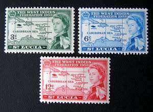 ST. LUCIA Set - British Caribbean Federation 1958