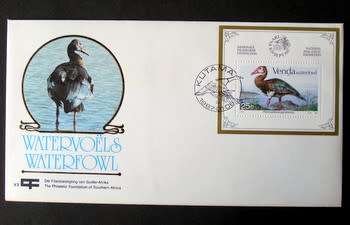 VENDA Cover - Waterfowl Miniature Sheet 1987