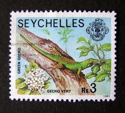 SEYCHELLES - Definitive Addition: 3r. Green Gecko 1991