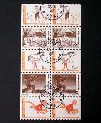 SWEDEN Booklet Pane (CTO) - Swedish Fairy Tales 1969