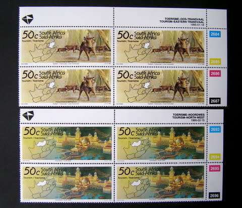SOUTH AFRICA Mint Control Blocks - Tourism: Eastern Transvaal and North-West 1995